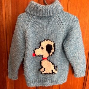Vintage snoopy cowichan cardigan